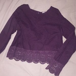 Deep purple/ burgundy long sleeve lace